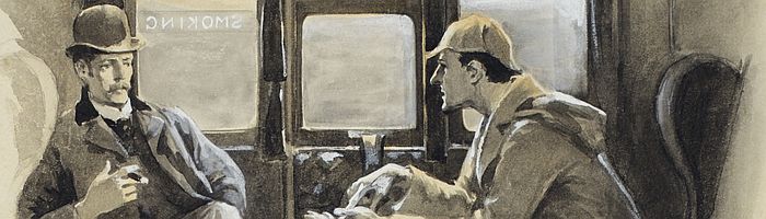 Holmes & Watson on a train in Silver Blaze